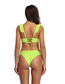 Fashion Yellow Ruffled Solid Color Low Waist Split Swimsuit
