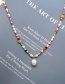 Fashion Color Mixing Glass Eye Natural Freshwater Pearl Geometric Necklace