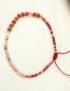 Fashion Pink + Red Rice Beads Hand-woven Gold Beads Semi-precious Stones Bracelet
