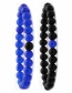 Fashion Frosted Lapis Lazuli (8mm) Matte Black Stone Lapis Beaded Elastic Bracelet