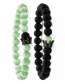 Fashion Green Cat's Eye Crown Set (8mm) Frosted Stone Green Cat's Eye Crown Beaded Elastic Bracelet
