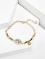 Fashion Green Beaded Alloy Shell Hit Color Anklet