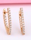 Fashion Golden V-shaped Diamond Earrings