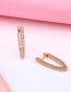 Fashion Golden V-shaped Diamond Earrings