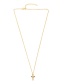 Fashion Color 18k Gold Plated Necklace With Zircon Cross Copper Plating