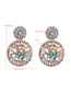 Fashion Golden Hollow Round Alloy Ab Color Diamond Earring