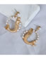 Fashion Golden Big Fish Pearl Ear Studs