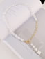Fashion White Asymmetrical Alloy Pearl Necklace Necklace