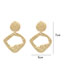 Fashion Golden Geometric Irregular Concave Convex Hollow Alloy Earrings