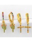 Fashion Cactus Cactus Cross With Colorful Diamond Geometric Earrings