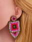Fashion Purple Long Bead Woven Geometric Earrings