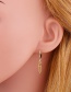 Fashion Pin Brooch With Diamonds And Geometric Cutout Earrings