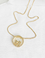 Fashion Golden Copper And Zircon Shell Boy And Girl Necklace