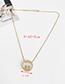 Fashion Golden Copper And Zircon Shell Boy And Girl Necklace