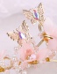 Fashion Pink Alloy Butterfly Flower Hoop