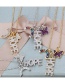 Fashion Gold Plated Zirconium Copper Plated Butterfly Hope Color Zircon Combined Necklace Necklace