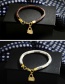 Fashion Black Stripe Bag Pendant Plated Genuine Gold Bracelet