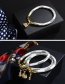 Fashion Black Stripe Bag Pendant Plated Genuine Gold Bracelet