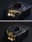 Fashion Brown Stripe Bag Pendant Plated Genuine Gold Bracelet