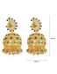 Fashion 18k Gold Copper Inlaid Zircons With Wind Bell And Tassel Earrings