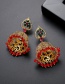 Fashion 18k Gold Copper Inlaid With Zircon: Hollow Flowers: Tassels