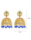Fashion 18k Gold Copper Inlaid Zircons With Wind Bell And Tassel Earrings
