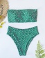 Fashion Green Small Broken Flower Swimming Suit