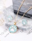 Fashion Blue Alloy Dripping Oil Animal Cat Claws Necklace Ear Studs Set