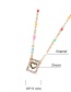 Fashion Golden Square Hollow Stainless Steel Dripping Oil Drilling Diamond Necklace