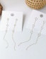 Fashion Dripping Gold  Silver Needle Geometry Long Chain Long Tassel Earrings