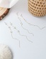 Fashion Pentagram Gold  Silver Needle Geometry Long Chain Long Tassel Earrings