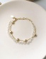 Fashion Golden Crystal Love Double Chain Chain Bracelet