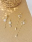 Fashion Symmetrical Gold  Silver Needle Flower Tassel Earrings