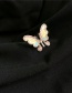 Fashion Colour Relief Butterfly Water Drill Enamel Dripping Oil Opening Ring
