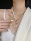 Fashion Golden Crystal Leaf Pearl Necklace Necklace