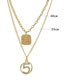 Fashion Golden Geometric Alphanumeric Hollowed Alloy Multilayer Necklace