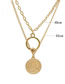 Fashion Golden Coin Shaped Geometric Circular Alloy Multilayer Necklace