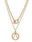Fashion Golden Double Hollowed V Shape Geometric Alloy Multi Layer Necklace