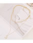Fashion Golden Geometric Moon Alloy Chain Multi Layer Necklace