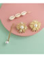 Fashion Silvery Shell Alloy With Pearl Earrings Hairpin Combination Suit