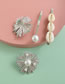 Fashion Silvery Shell Alloy With Pearl Earrings Hairpin Combination Suit
