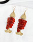 Fashion Red Alloy Shells Scales Goldfish Earrings