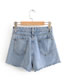 Fashion Cowboy Blue Sunflower Embroidery Floral Jeans Shorts