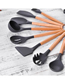 Fashion Soup Spoon Wood Handle Silicone Nonstick Cooking Utensils Baking Set
