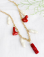 Fashion Red Alloy Geometry Resin Necklace