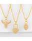Fashion Elliptical Gold Diamond Necklace