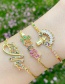 Fashion Mama Gold Love Adjustable Diamond Rainbow Bracelet