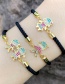Fashion Black Rope Boy And Girl Copper Inlaid Zircons Cartoon Character Bracelet
