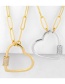 Fashion Silvery Copper-encrusted Zircon Peach Heart Necklace