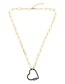 Fashion Silvery Copper-encrusted Zircon Peach Heart Necklace